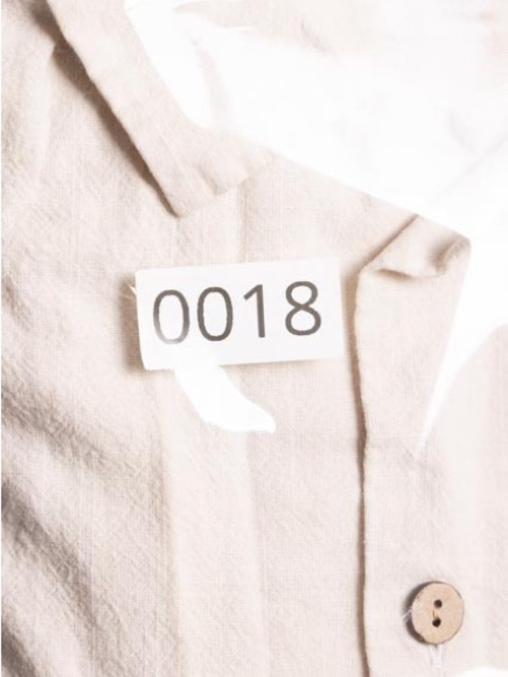 Design In Italy Luxury Mens XL Short Sleeve Shirt Cream Off White Linen Blend - Picture 7 of 7